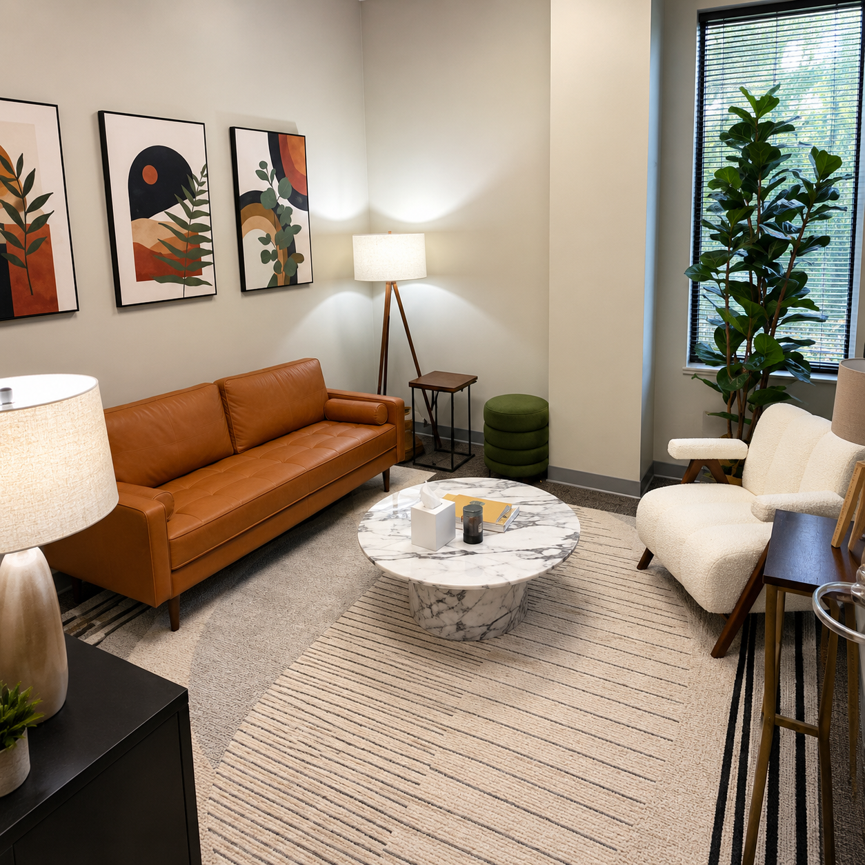 Welcoming therapeutic space at Healing Revitalized